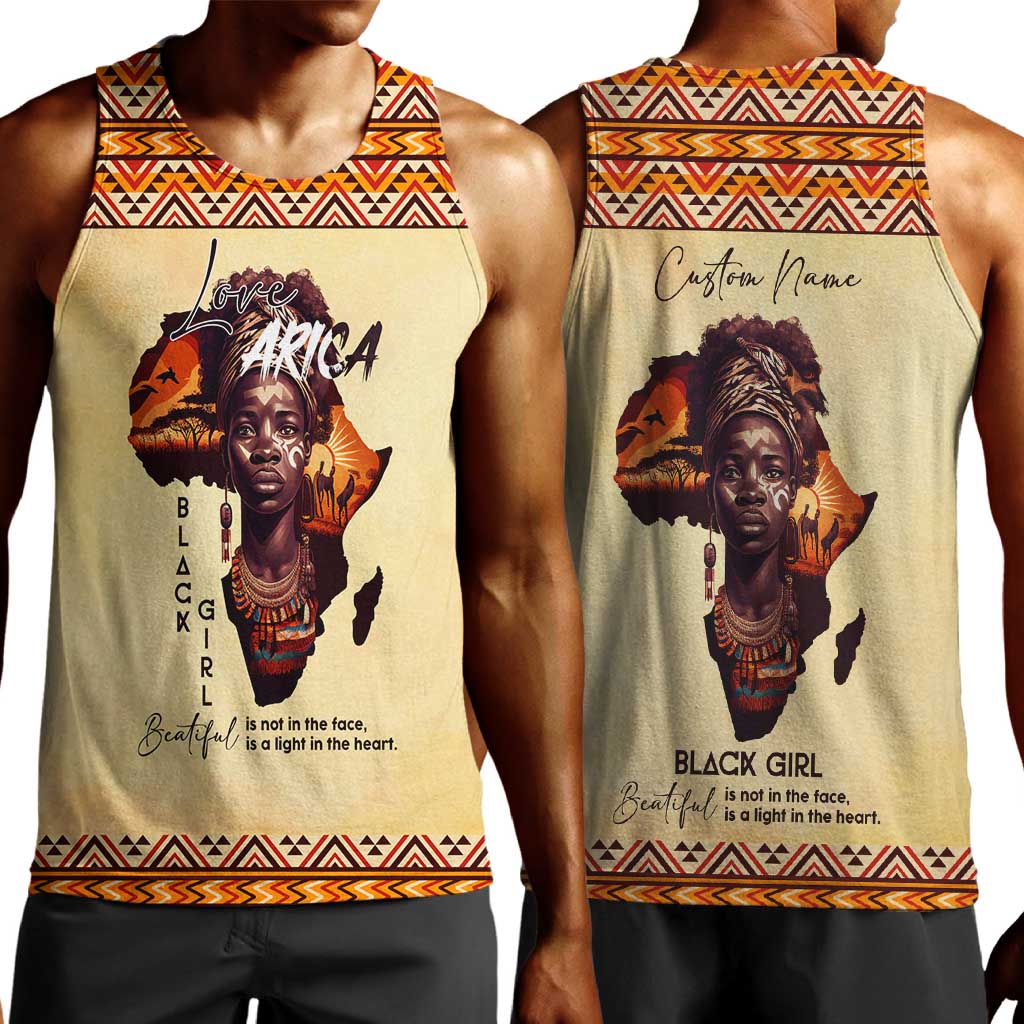 Love Africa Men Tank Top - Personalized Beautiful Black Girl