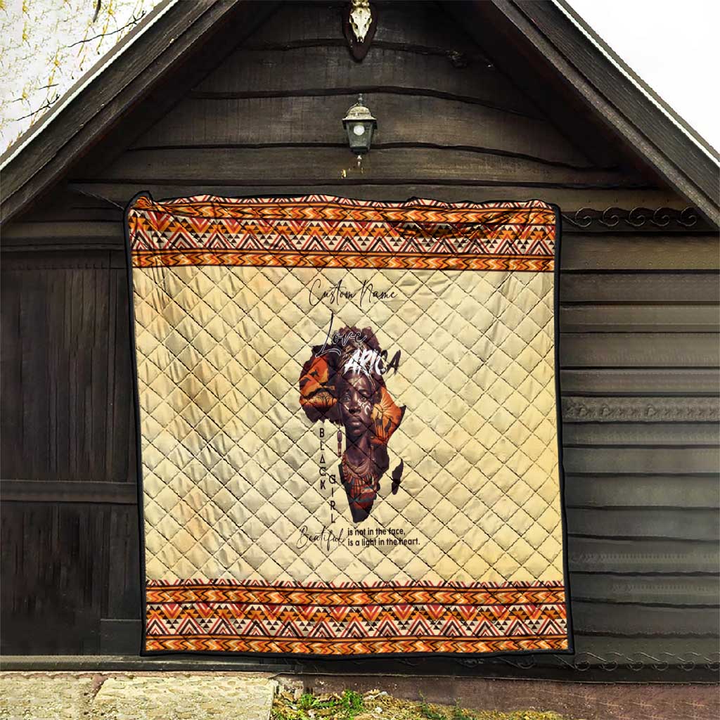 Love Africa Quilt - Personalized Beautiful Black Girl
