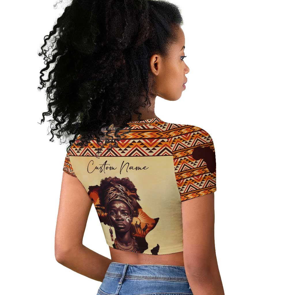 Love Africa Raglan Cropped T shirt - Personalized Beautiful Black Girl