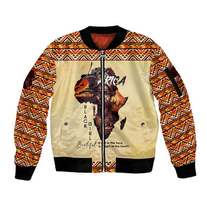 Love Africa Sleeve Zip Bomber Jacket - Personalized Beautiful Black Girl