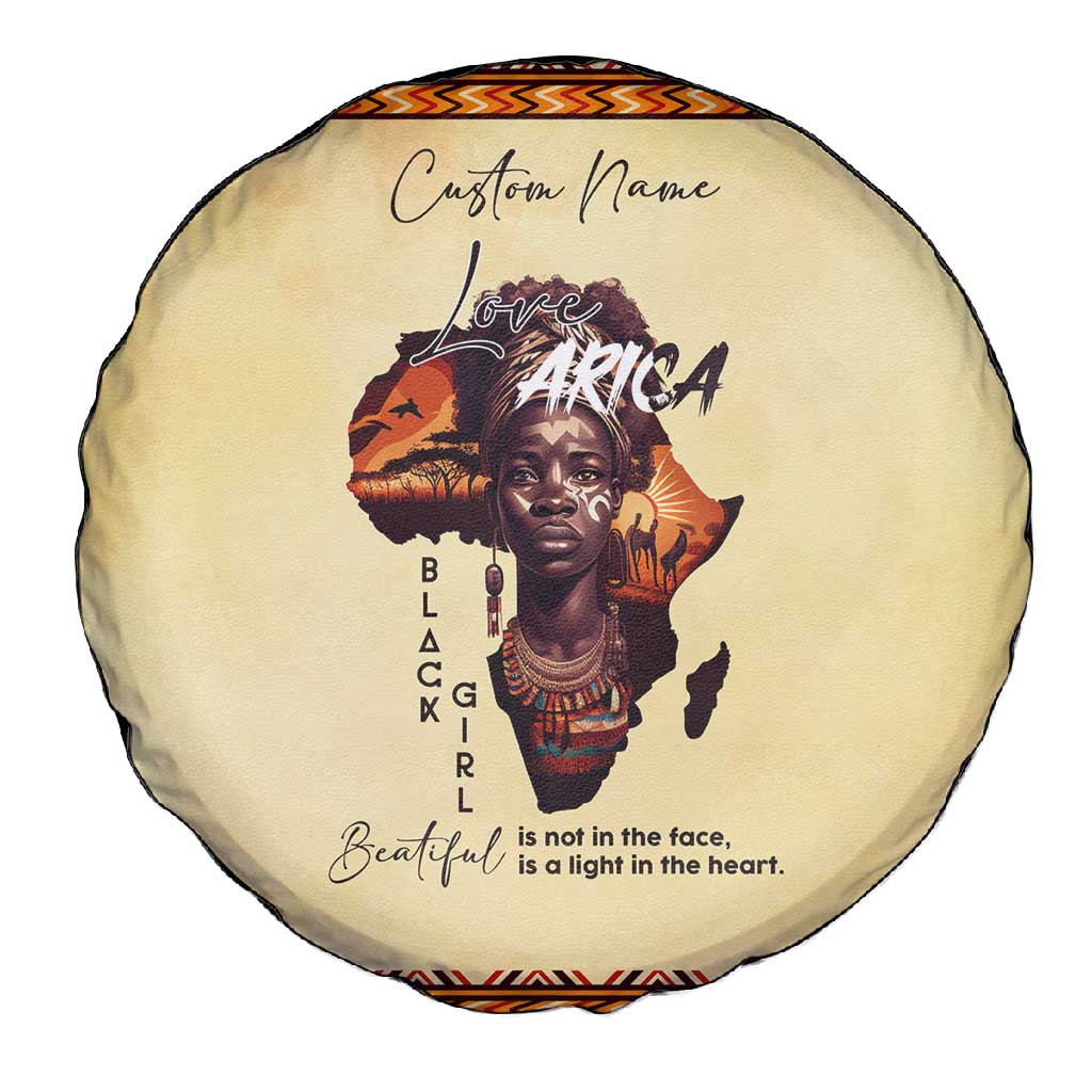 Love Africa Spare Tire Cover - Personalized Beautiful Black Girl