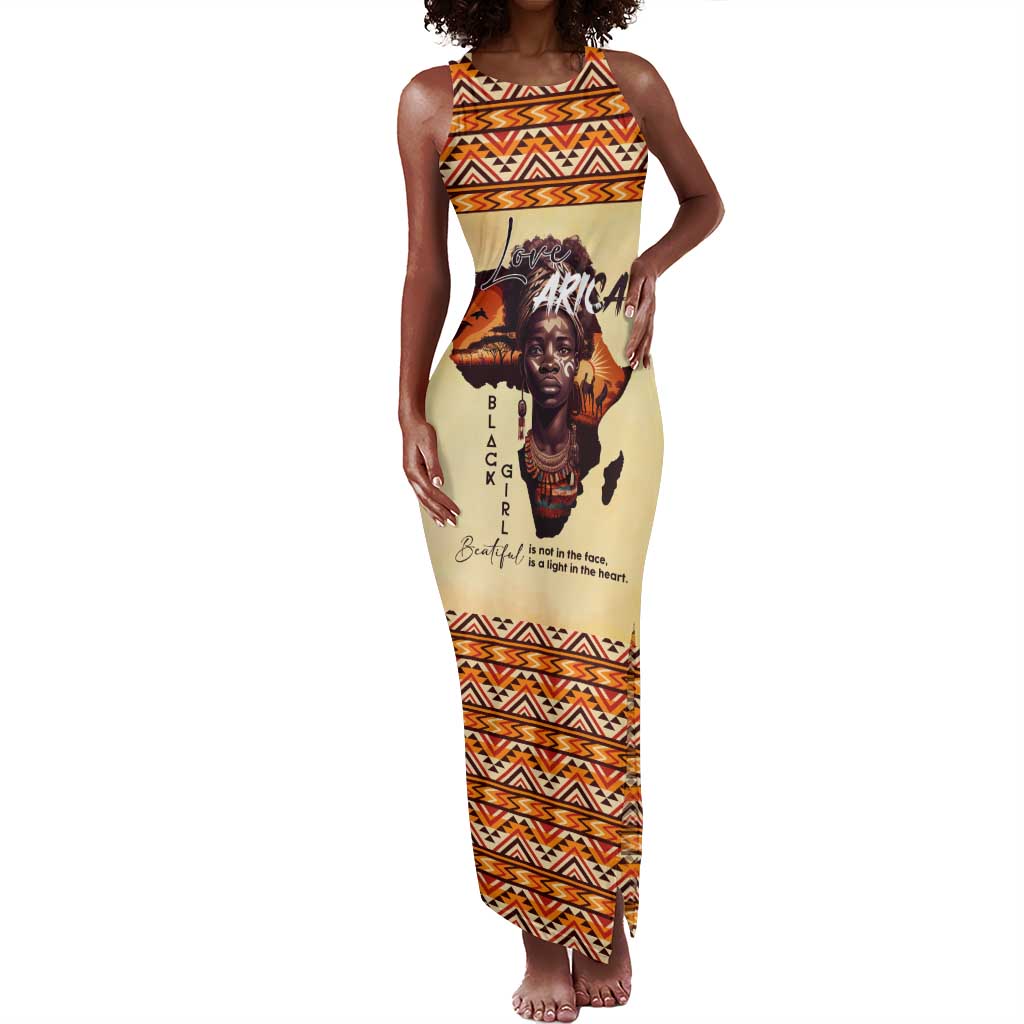 Love Africa Tank Maxi Dress - Personalized Beautiful Black Girl