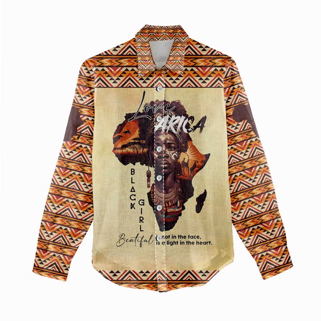 Love Africa Women Casual Shirt - Personalized Beautiful Black Girl DT02