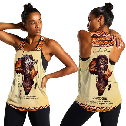 Love Africa Women Racerback Tank - Personalized Beautiful Black Girl