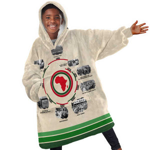 Black History Milestones - African Timeline KId Wearable Blanket Hoodie