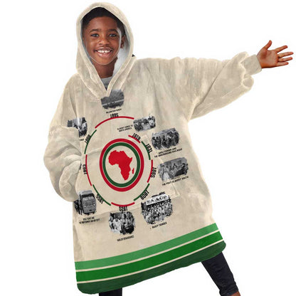 Black History Milestones - African Timeline KId Wearable Blanket Hoodie