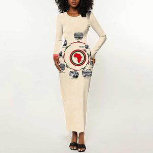 Black History Milestones - African Timeline Long Sleeve Bodycon Dress DT02