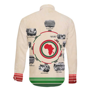 Black History Milestones - African Timeline Long Sleeve Button Shirt