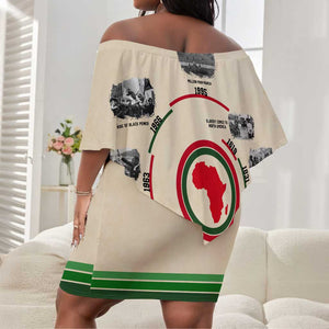 Black History Milestones - African Timeline Off Shoulder Short Dress