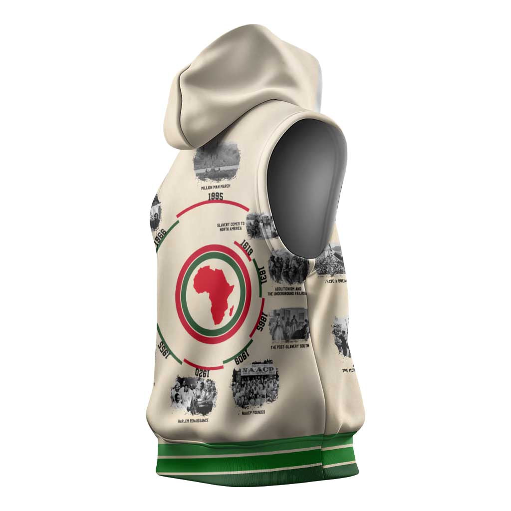 Black History Milestones - African Timeline Sleeveless Hoodie - African Pride