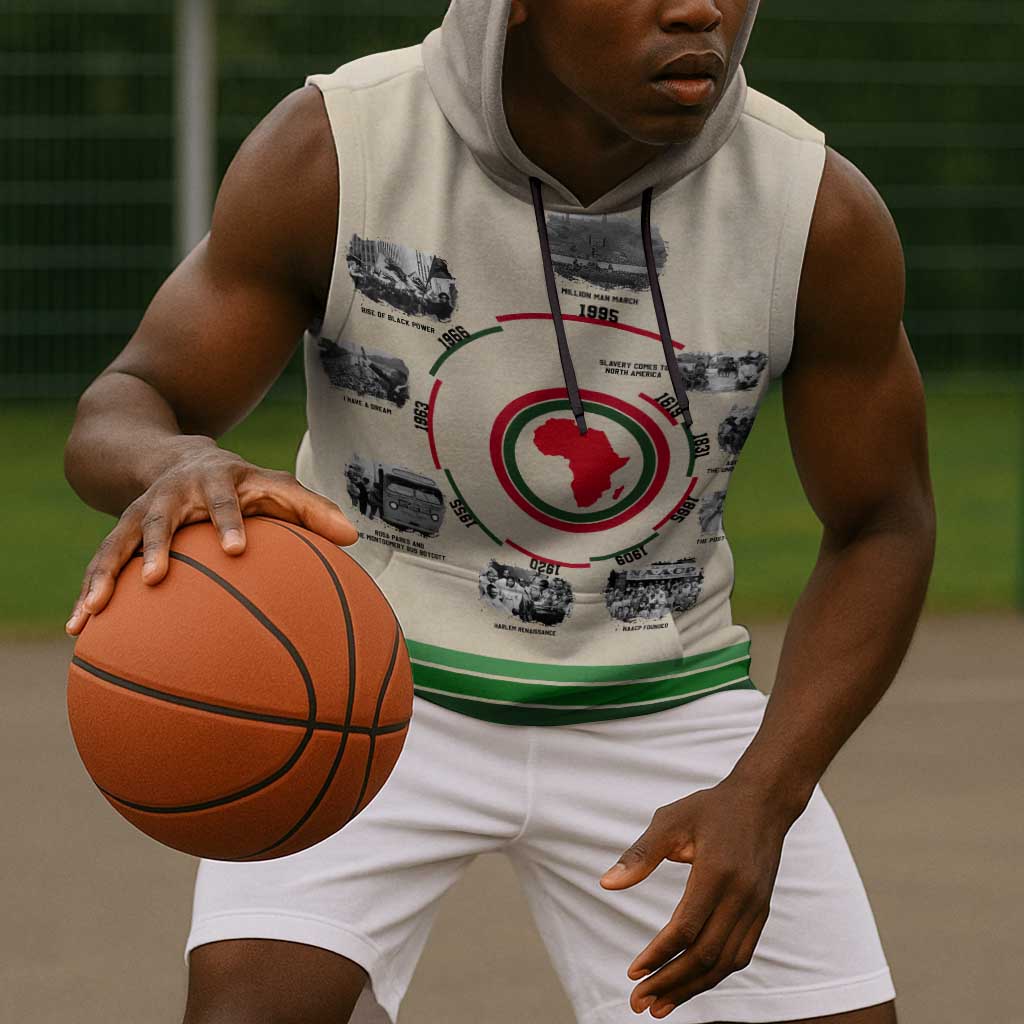 Black History Milestones - African Timeline Sleeveless Hoodie - African Pride