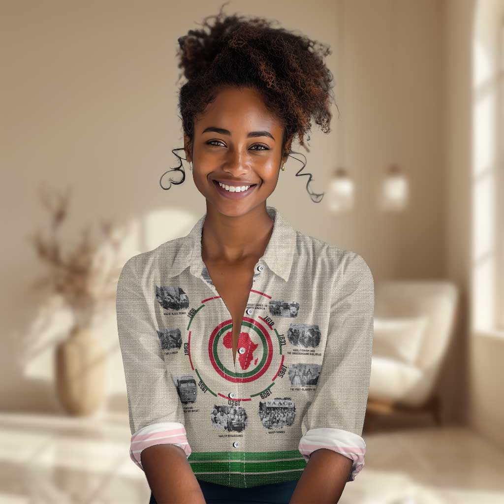 Black History Milestones - African Timeline Women Casual Shirt DT02