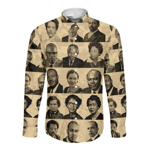 Civil Rights Leaders Long Sleeve Button Shirt African-American