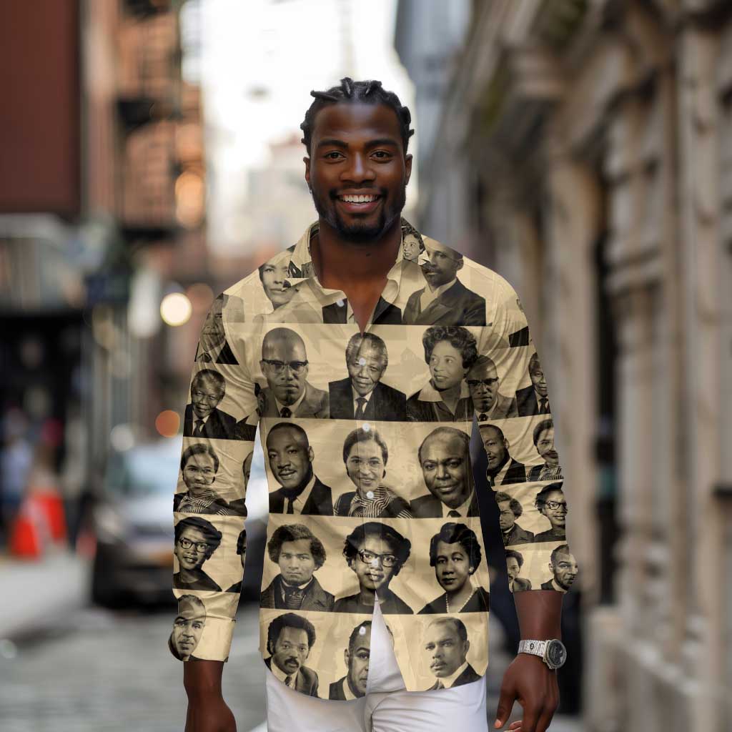 Civil Rights Leaders Long Sleeve Button Shirt African-American