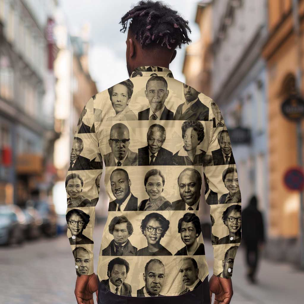 Civil Rights Leaders Long Sleeve Button Shirt African-American