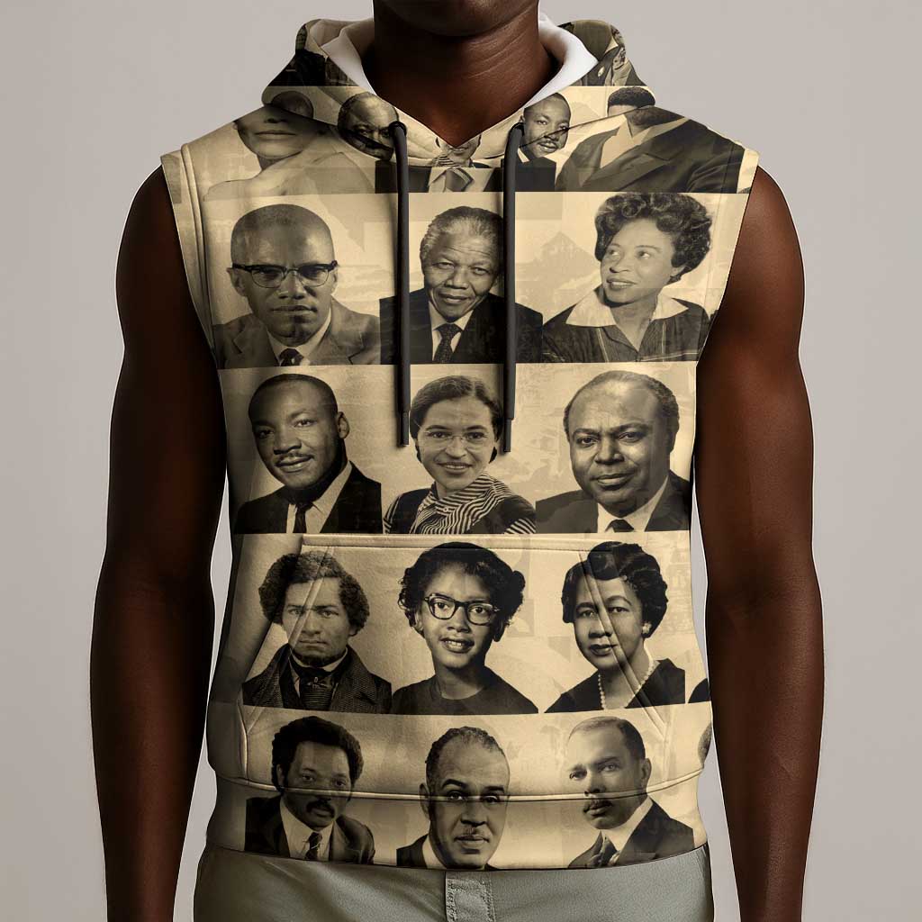 Civil Rights Leaders Sleeveless Hoodie African-American - African Pride