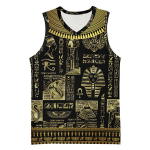 Egypt Pharaoh Basketball Jersey Egyptian Hieroglyphs and Symbols - African Pride