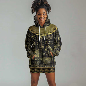 Egypt Pharaoh Hoodie Dress Egyptian Hieroglyphs and Symbols