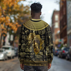 Egypt Pharaoh Long Sleeve Shirt Egyptian Hieroglyphs and Symbols DT02
