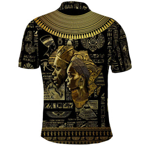 Egypt Pharaoh Polo Shirt Egyptian Hieroglyphs and Symbols
