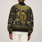 Egypt Pharaoh Sleeve Zip Bomber Jacket Egyptian Hieroglyphs and Symbols