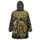 Egypt Pharaoh Wearable Blanket Hoodie Egyptian Hieroglyphs and Symbols