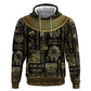 Egypt Pharaoh Zip Hoodie Egyptian Hieroglyphs and Symbols