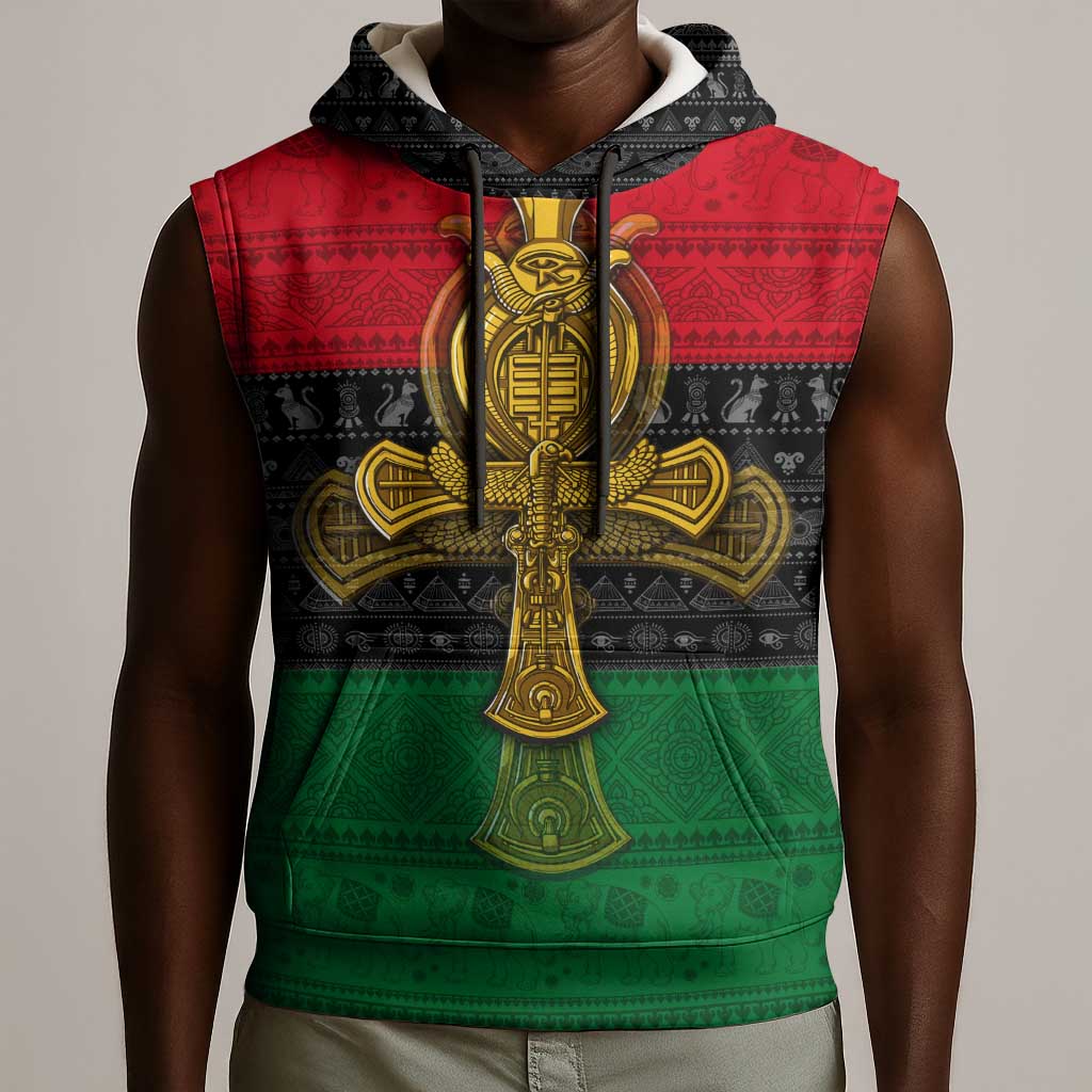 Pan African Ankh Sleeveless Hoodie - African Pride