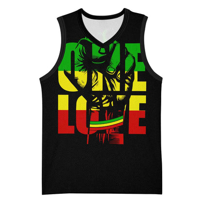 Reggae One Love Basketball Jersey African - African Pride