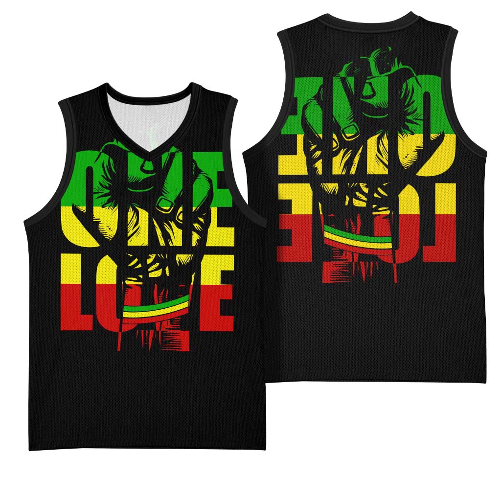 Reggae One Love Basketball Jersey African - African Pride