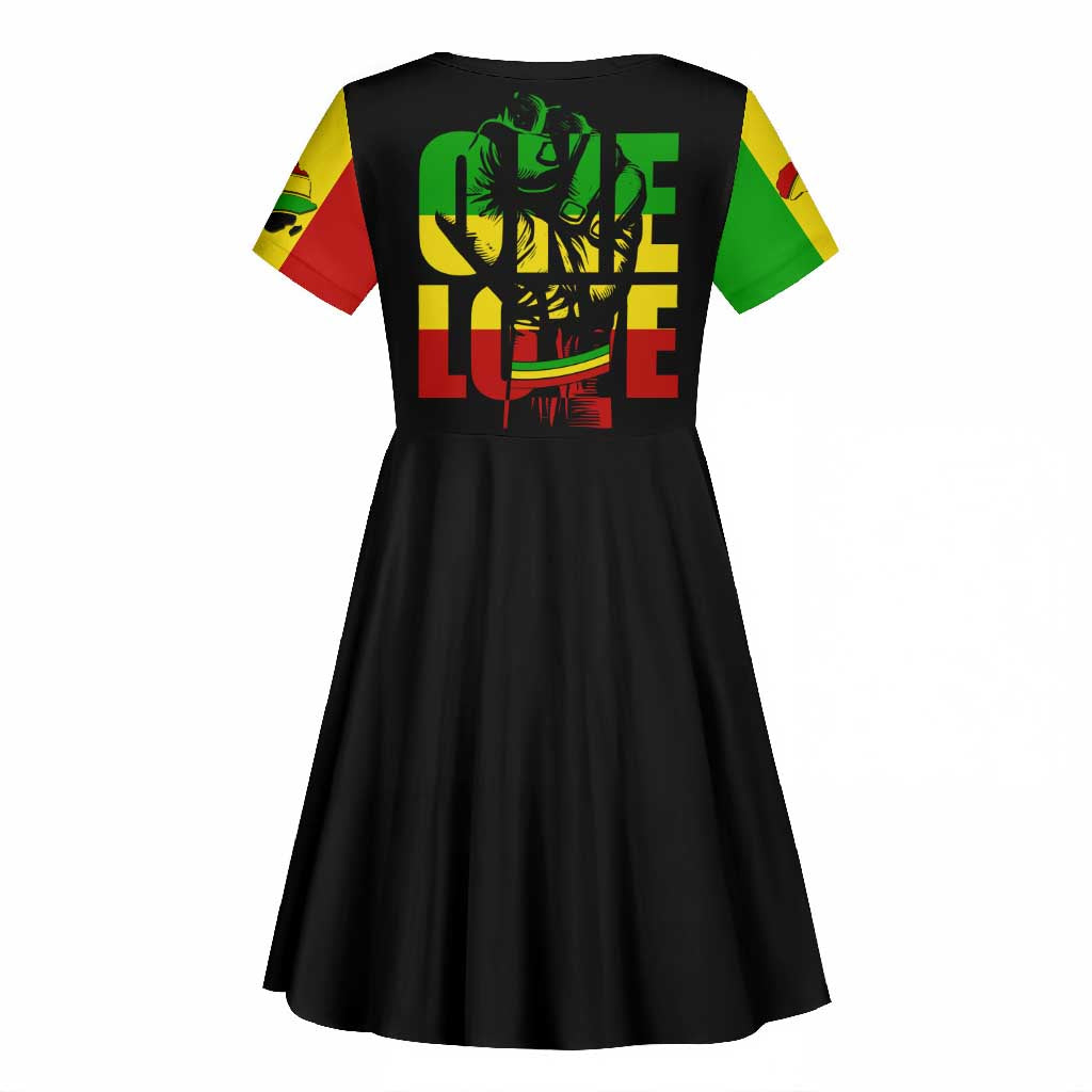 Reggae One Love Kid Short Sleeve Dress African