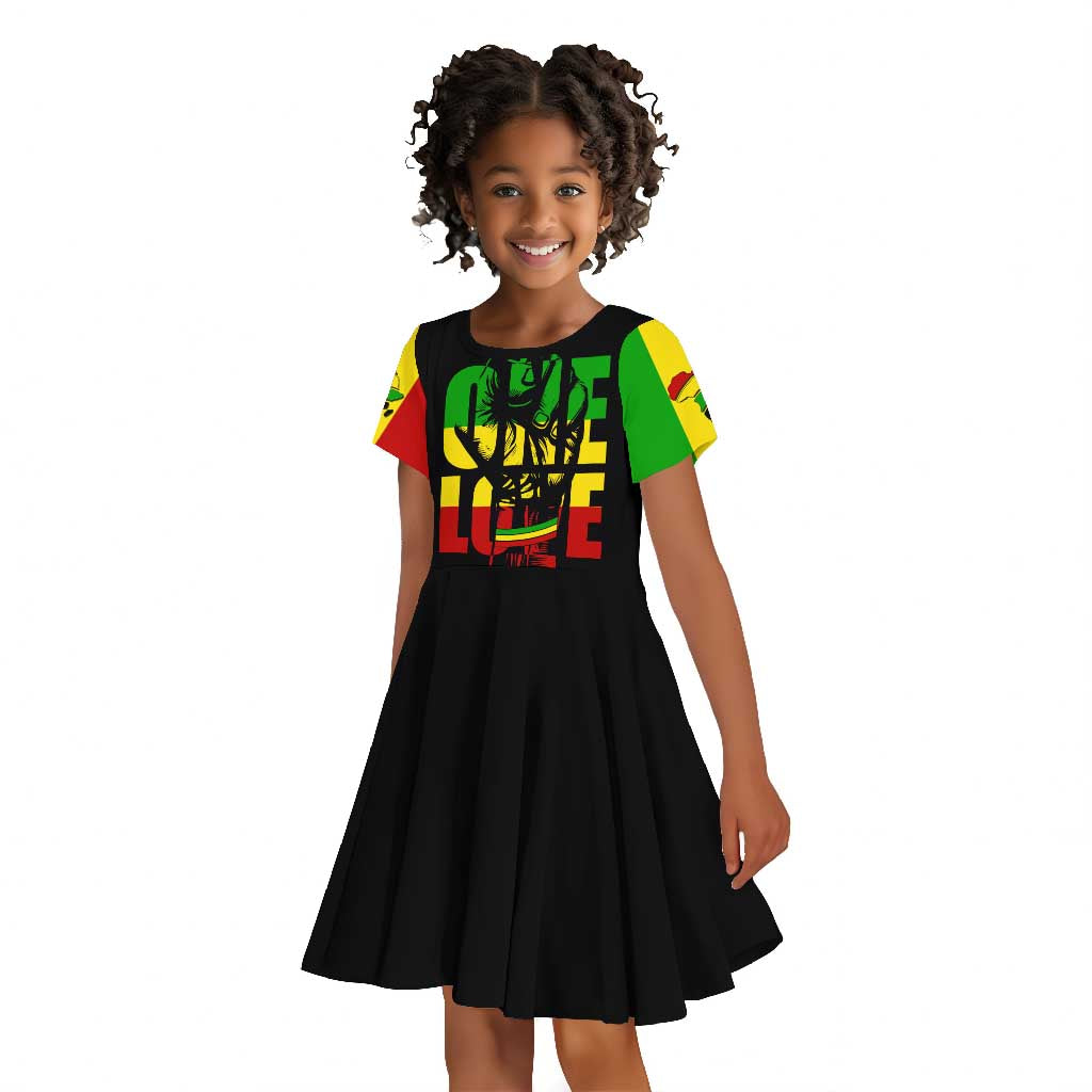 Reggae One Love Kid Short Sleeve Dress African