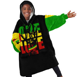 Reggae One Love KId Wearable Blanket Hoodie African