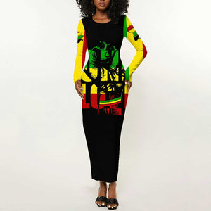 Reggae One Love Long Sleeve Bodycon Dress African DT02