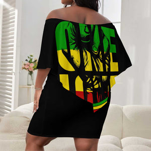 Reggae One Love Off Shoulder Short Dress African