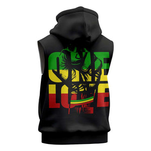 Reggae One Love Sleeveless Hoodie African - African Pride