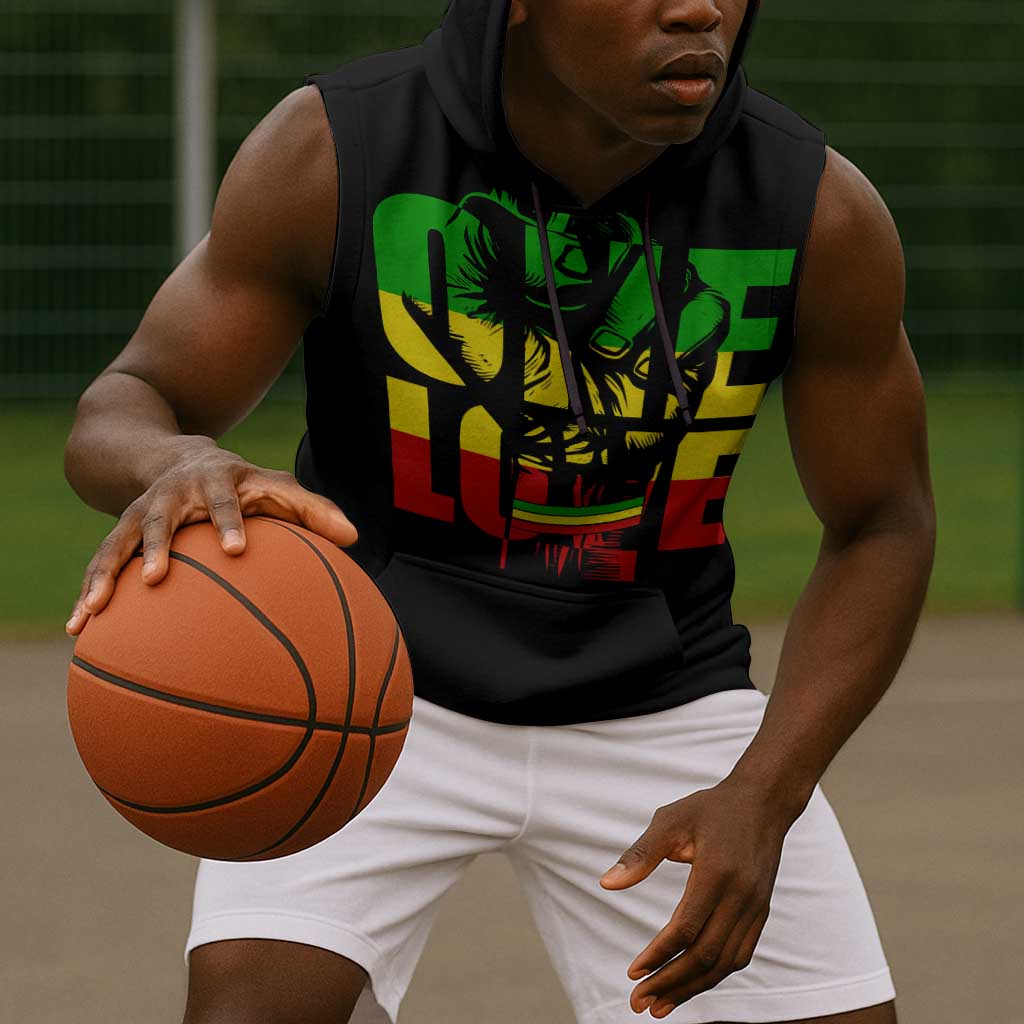 Reggae One Love Sleeveless Hoodie African - African Pride