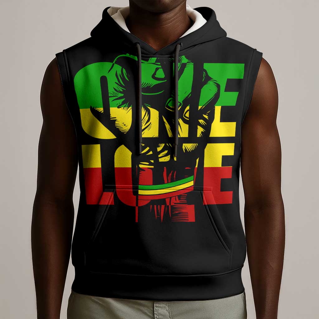 Reggae One Love Sleeveless Hoodie African - African Pride