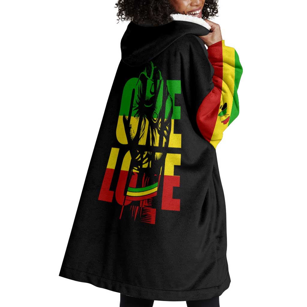 Reggae One Love Wearable Blanket Hoodie African