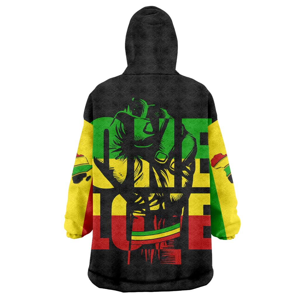 Reggae One Love Wearable Blanket Hoodie African