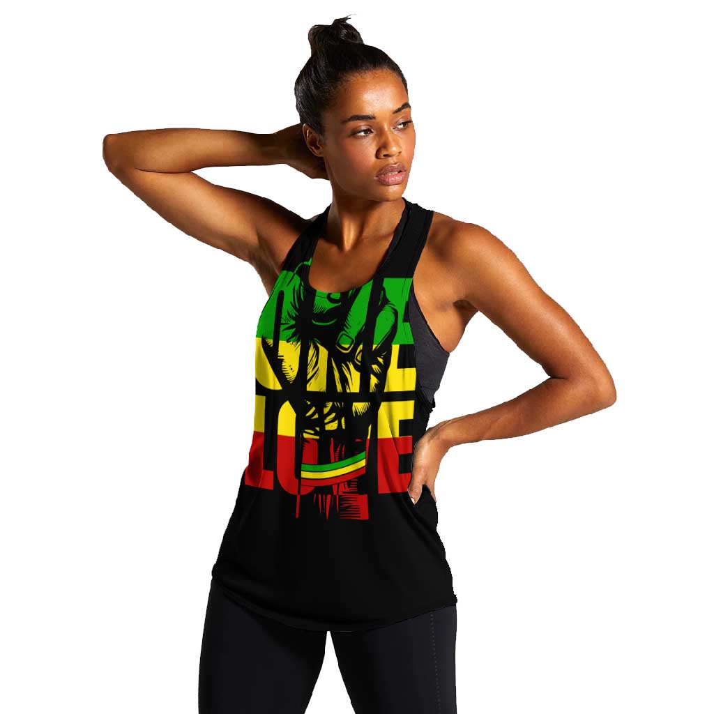 Reggae One Love Women Racerback Tank African