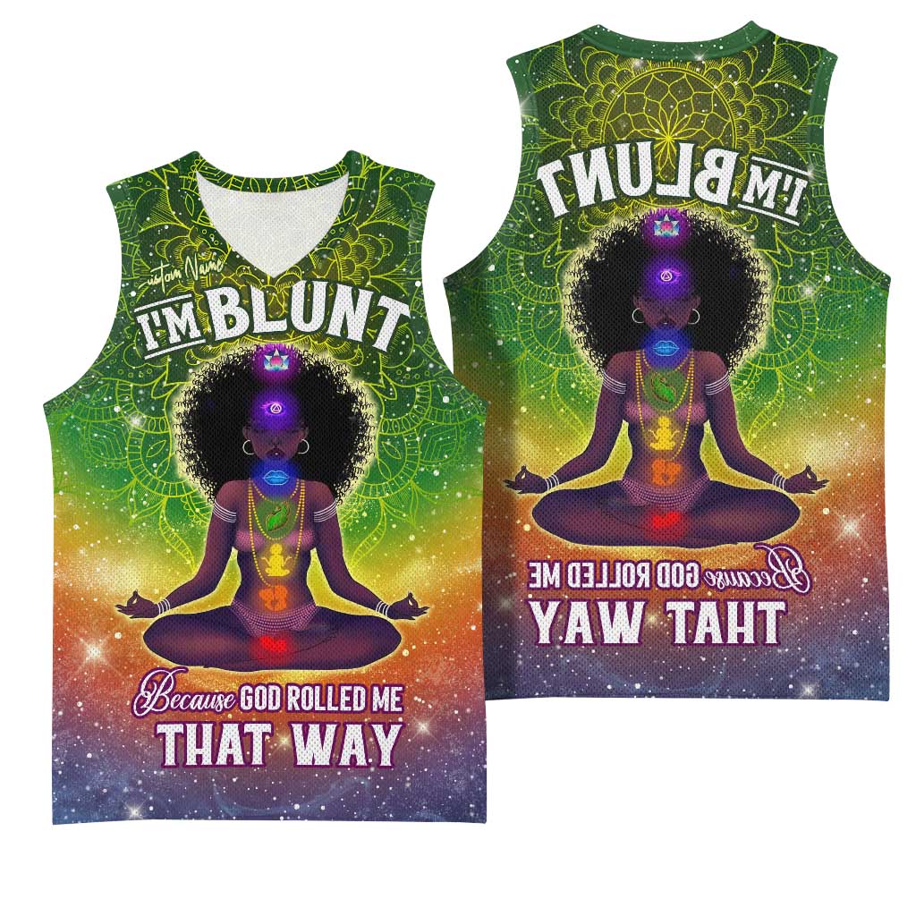 I'm Blunt African Basketball Jersey Black Women Mandala - African Pride