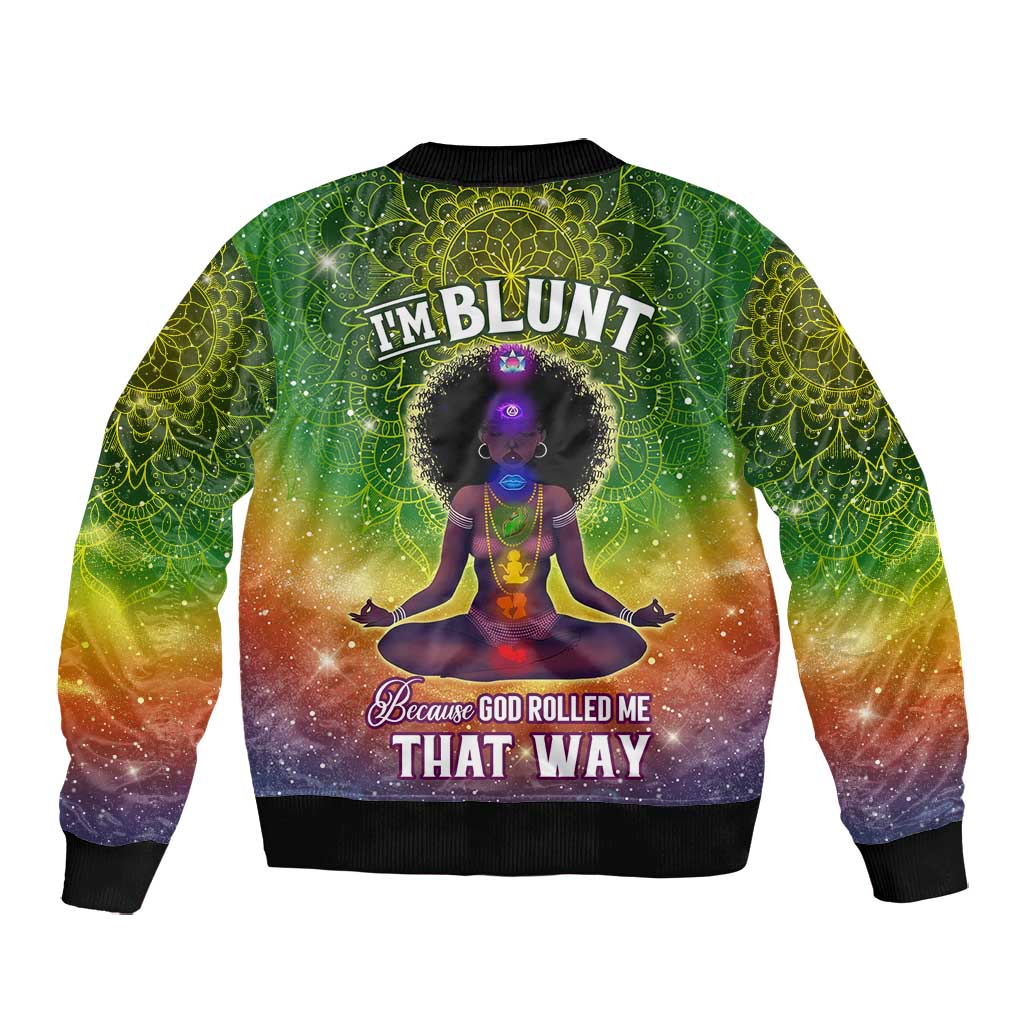 I'm Blunt African Bomber Jacket Black Women Mandala