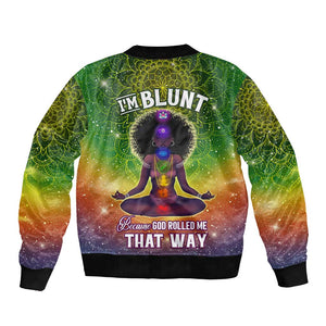 I'm Blunt African Bomber Jacket Black Women Mandala