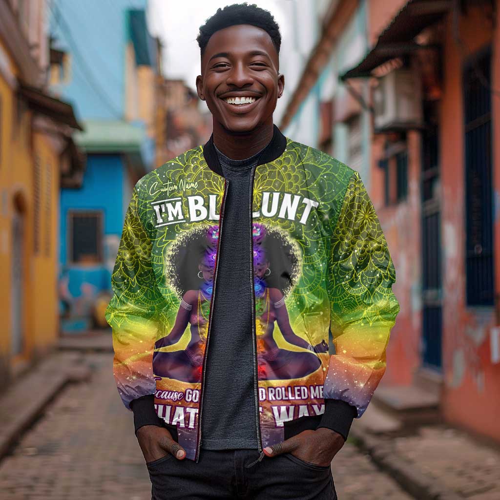 I'm Blunt African Bomber Jacket Black Women Mandala