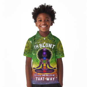 I'm Blunt African Kid Polo Shirt Black Women Mandala