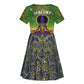 I'm Blunt African Kid Short Sleeve Dress Black Women Mandala