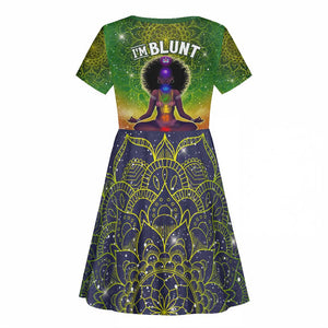 I'm Blunt African Kid Short Sleeve Dress Black Women Mandala