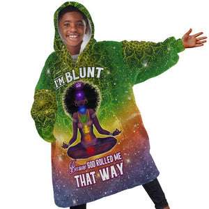 I'm Blunt African KId Wearable Blanket Hoodie Black Women Mandala