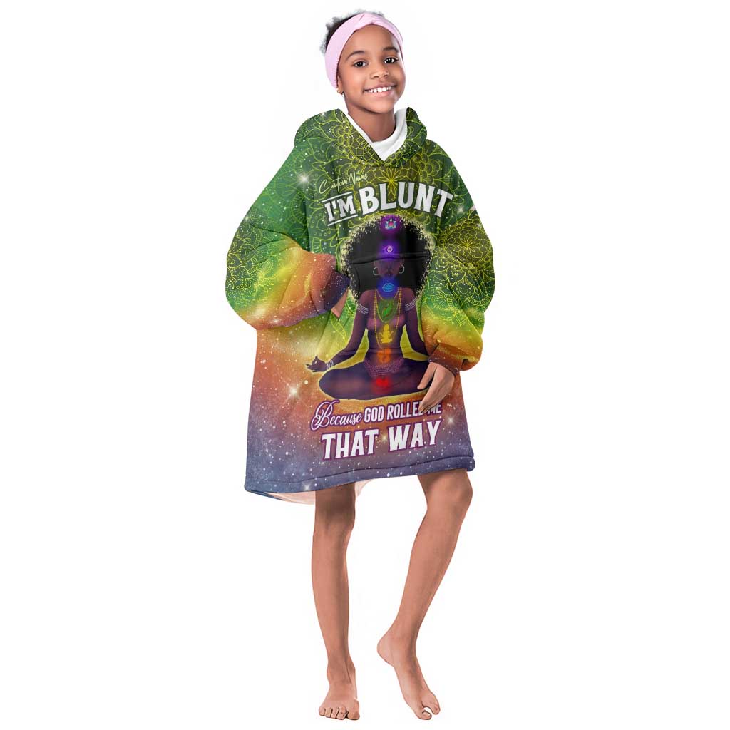 I'm Blunt African KId Wearable Blanket Hoodie Black Women Mandala